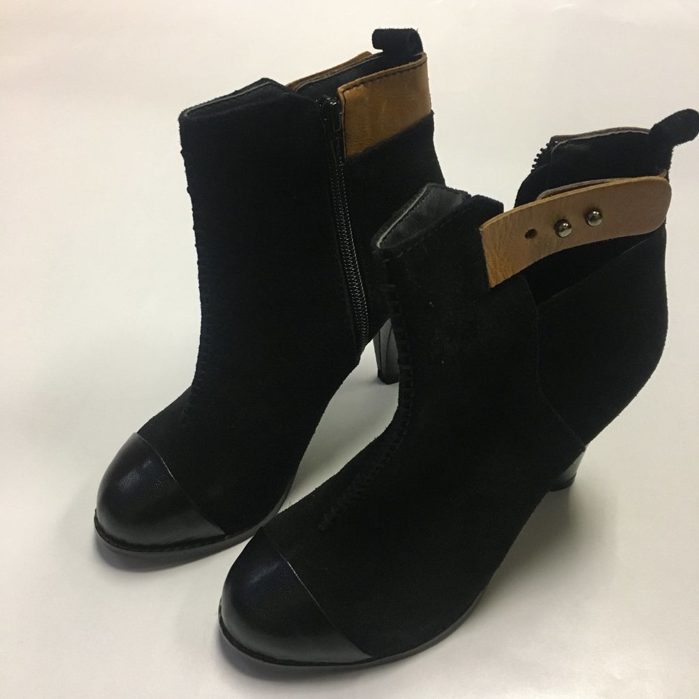 Suede high heel booties brand new